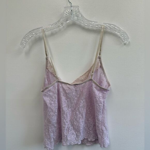 Y2K Lilac Purple Lace Sheer Spaghetti Strap Camisole Top Size L - Picture 9 of 9